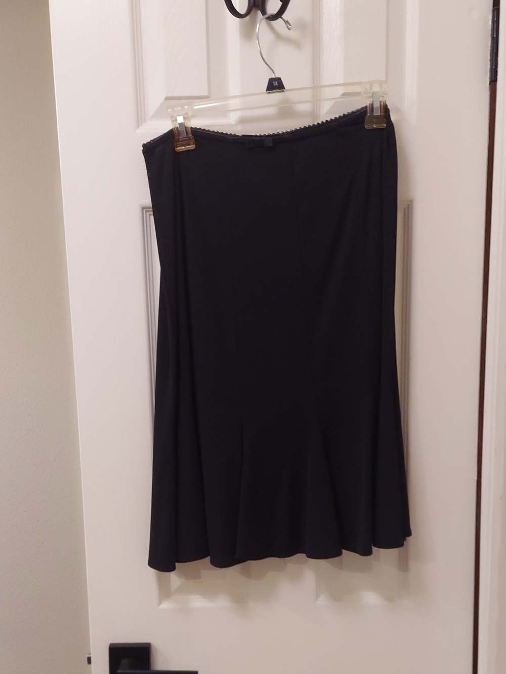 Valerie Stevens Black A-Line Midi Skirt